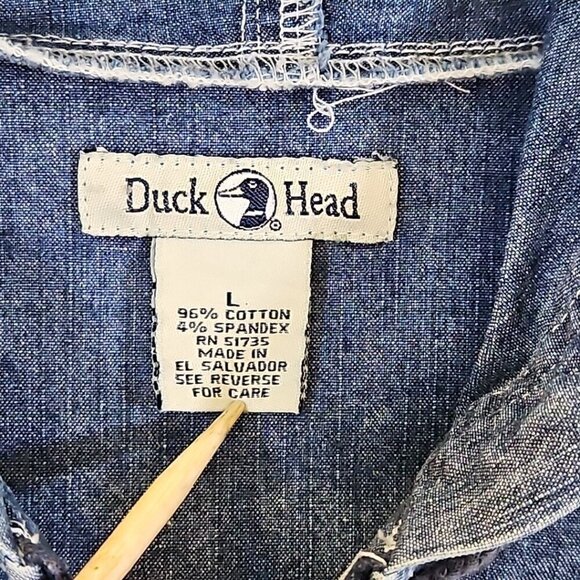 Duck Head Full Zip Hoodie Chore Jacket Women's Size Large Blue Chambray EUC - Picture 6 of 13